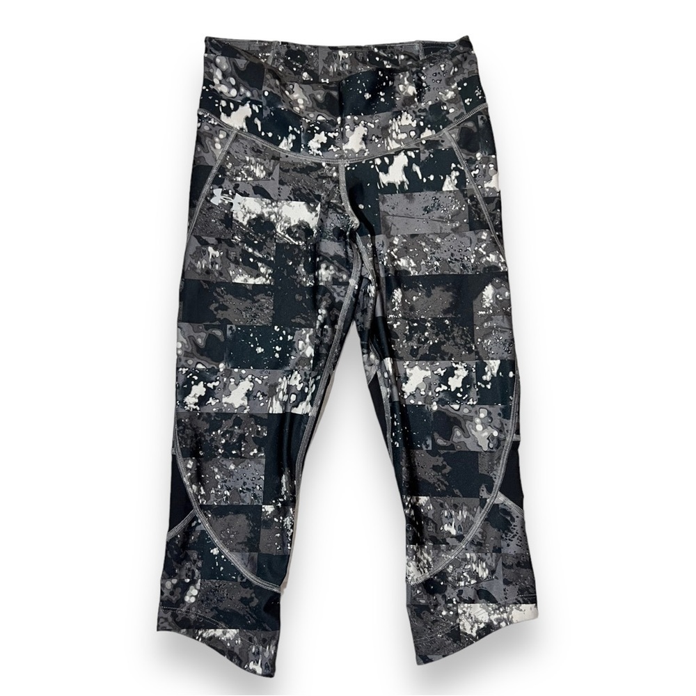 Under Armour Women’s Fly Fast Printed Capris Black/Reflective Size Medium - Picture 1 of 7